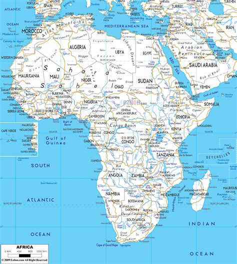 Africa Map With Oceans