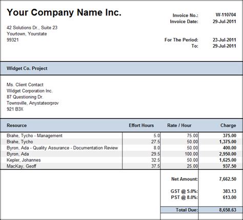 Weekly Invoice Template Free Weekly Timesheet Template Billing