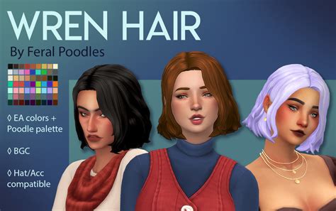Feralpoodles Wren Hair Ts4 Maxis Match Cc A Sims 4 Maxis Match Cc