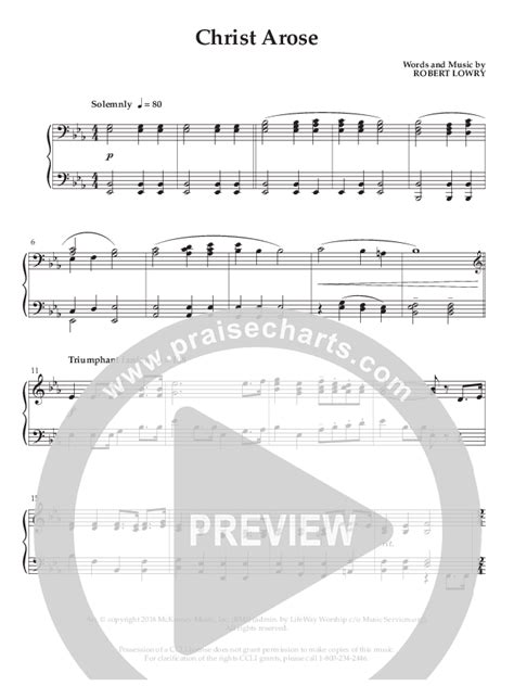 Christ Arose Instrumental Sheet Music Pdf Life Worship Arr