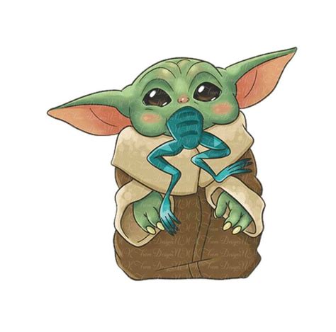Baby Yoda Eating Frog Star Wars Drawings Yoda Art Yoda