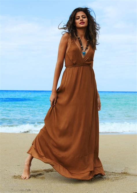 Summer Maxi Dress Caramel Maxi Dress Summer Dresses With Sleeves