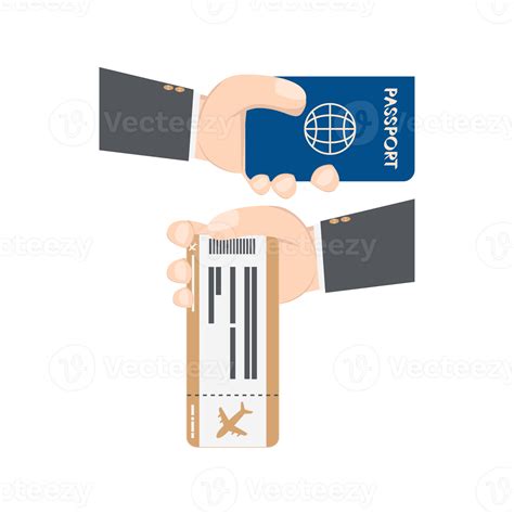 Hand Holding Airplane Ticket And Passport 16377798 Png