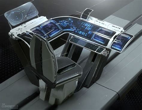 Console De Commandes Futuristic Technology Spaceship Interior