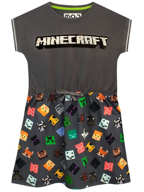 Minecraft Girls Dress Size 7 Grey