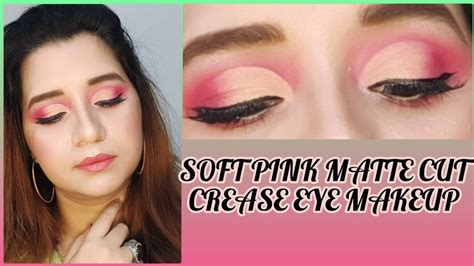 Soft Pink Matte Cut Crease Eye Makeup Tutorial Maham