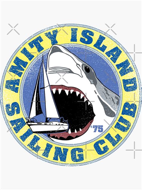 Amity Island Sailing Club Sticker For Sale By Gritfx Redbubble
