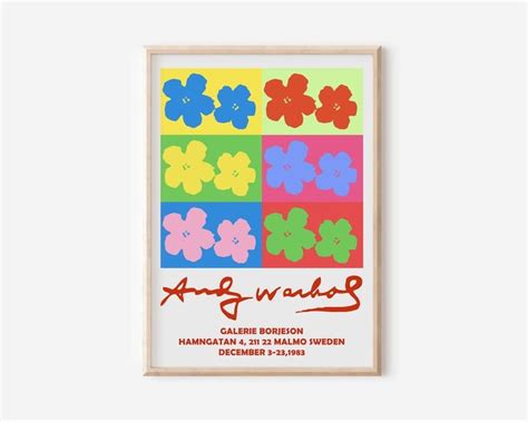 Andy Warhol Vintage Exhibition Poster Warhol Flowers Print Etsy Pop Art Print Exhibition