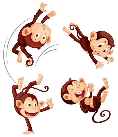 A Set Of Monkey On White Background 420088 Vector Art At Vecteezy