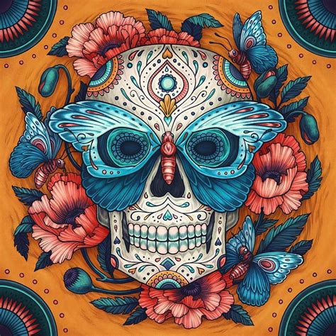 New Day Of The Dead Piece That I Just Finished Coloring The Colors Are