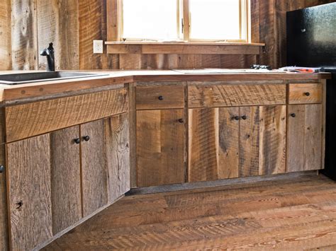 Custom Crafted Barn Wood Cabinets Unique Rustic Kitchen Design By