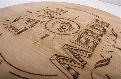 Wood Typography Engraving On Behance Wood Typography Typography