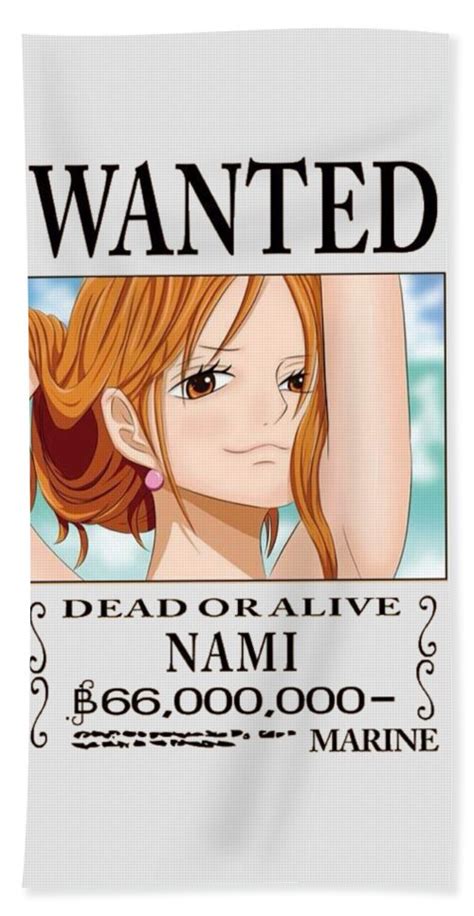 Bounty Nami Wanted One Piece Beach Towel For Sale By Aditya Sena