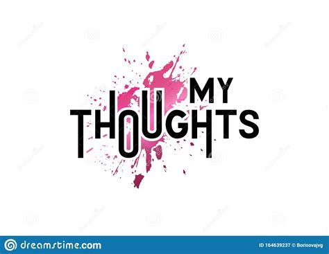 My Thoughts Vector Illustration With Handwritten Inscription