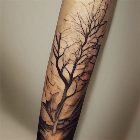 Tattoo Full Sleeve Tree Branches Wrapping Around Arm Midjourney