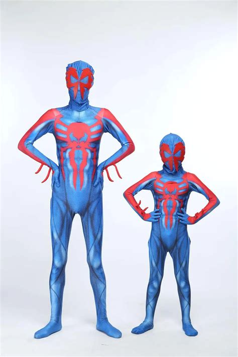 spider man 2099 miguel o hara cosplay super hero spiderman costumes fullbody zentai suit adult