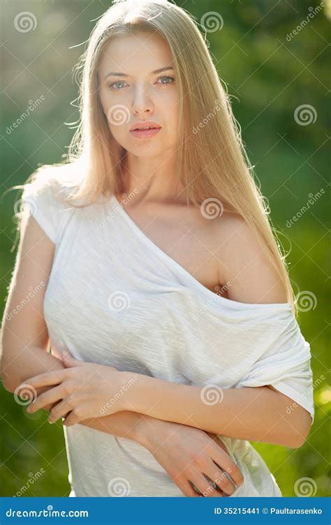 Blonde Woman Portrait Outdoor Stock Image Image Of Beauty Feminine