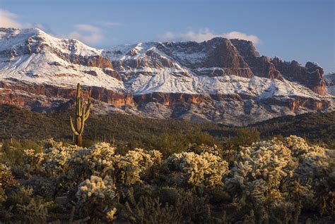 Rugged Snow Covered Desert Mountains Photograph By Dave Dilli Fine