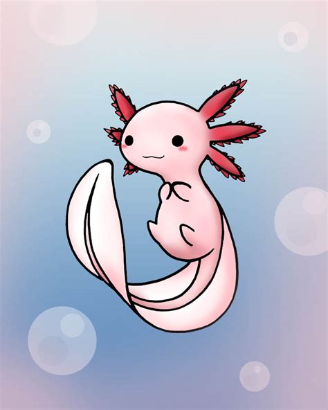 Chibi Axolotl By Havenrelis On Deviantart Axolotl Cute Cute Cartoon Images And Photos Finder