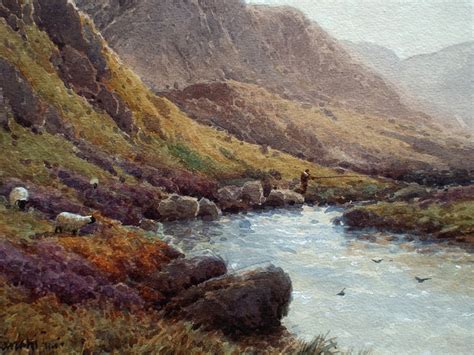 Framed Tryfan And The Ogwen Moors Watercolour Painting By Alfred De