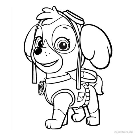 dibujos de la patrulla canina para colorear etapa infantil