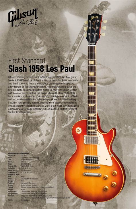 Gibson Les Paul Slash 1958 First Standard Gibson Les Paul Slash Les Paul Gibson Les Paul