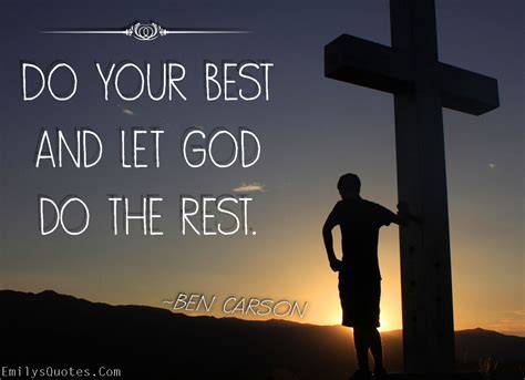 A Man Standing In Front Of A Cross With The Words Do Your Best And Let