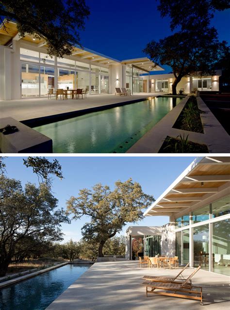 This Modern Home In Texas Is Surrounded By Oak Trees Modern Home Decor