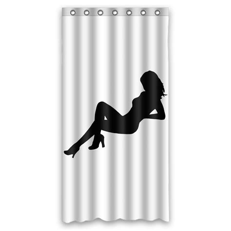 Zkgk Sexy Woman Silhouette Waterproof Shower Curtain Bathroom Decor Sets With Hooks 36x72 Inches