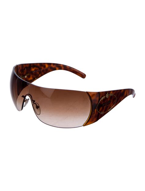 Prada Oversize Shield Sunglasses Brown Sunglasses Accessories Pra132257 The Realreal