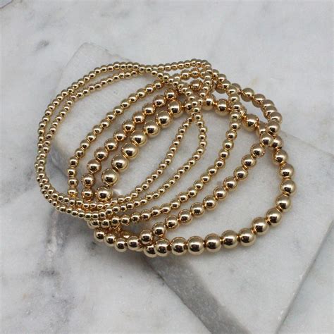 Gold Beaded Stackable Bracelets Set Of 5 Best Of Everything Online Shopping