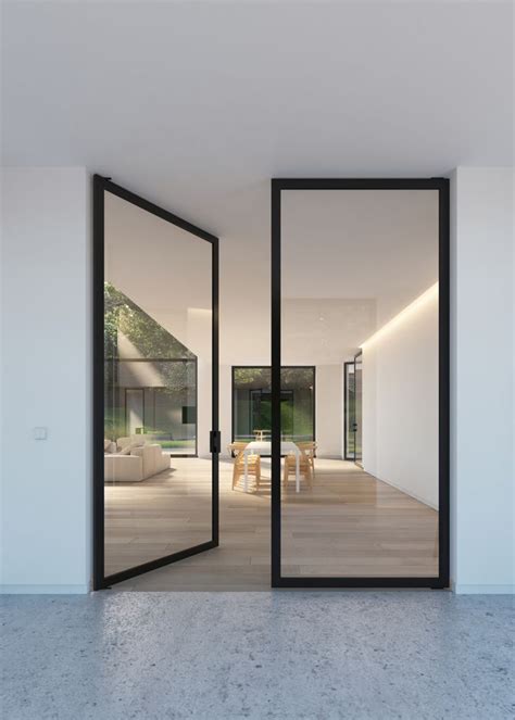 Double Glass Door With Steel Look Frames Portapivot Modern