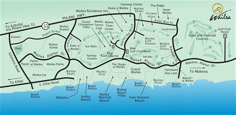 Wailea Resort Map Maui Oceanview Condos