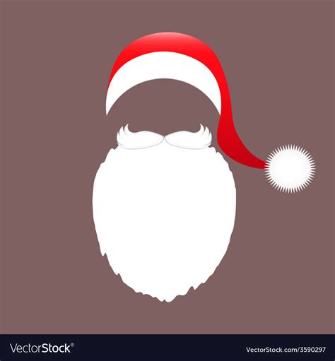 Santa Claus Cap Beard And Mustache Royalty Free Vector Image