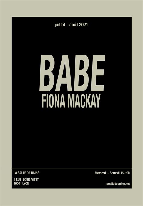 Fiona Mackay ‘babe De Ateliers