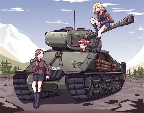 Kay Alisa And Naomi Girls Und Panzer Drawn By Gar Danbooru