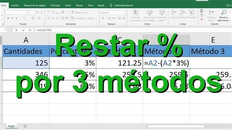 F Rmula Para Restar Porcentaje En Excel