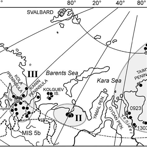 Map Of The Study Areas I West Siberian Arctic Region Ii The