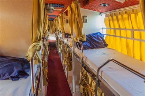 Bhopal India February 5 2017 Interior Of A Sleeper Bus In Ind