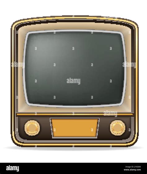 Tv Old Retro Vintage Icon Stock Vector Illustration Isolated On White