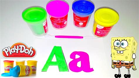 Play Doh Abc Letters A Play Doh Alphabet With Spongebob Youtube