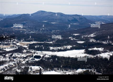 North Adams Massachusetts Aerial View In Late Winter Mount Greylock Is