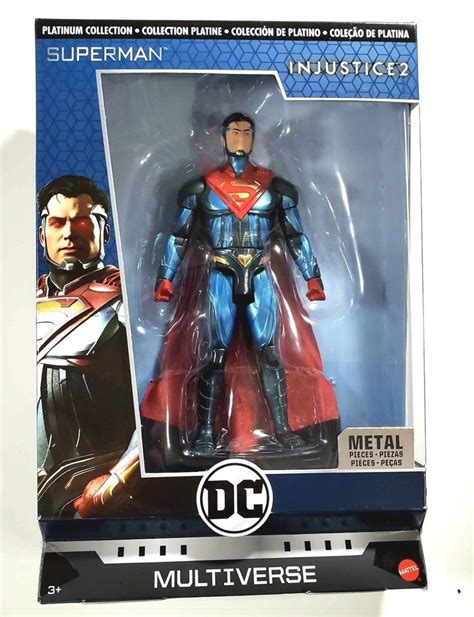 Dc Multiverse Injustice 2 Superman Action Figure With Stand Platinum