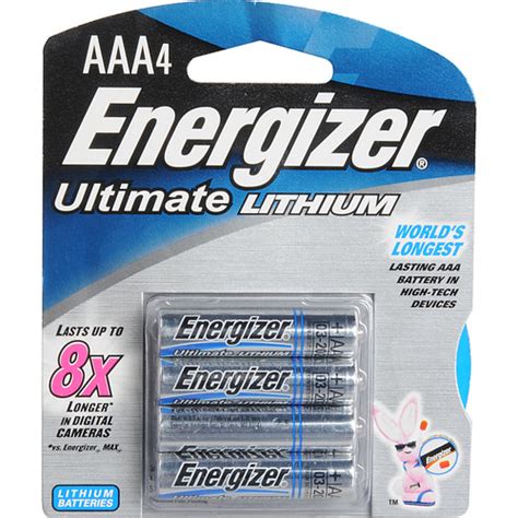 Energizer Ultimate Lithium Aaa Batteries 4 Pack 57 Eul3a4d Bandh