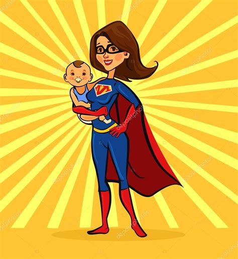Super Mamá Vector Plano Ilustración De Dibujos Animados 2023