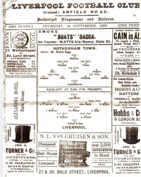 Historic Match Report From Liverpools First Game In 1892 Lfchistory