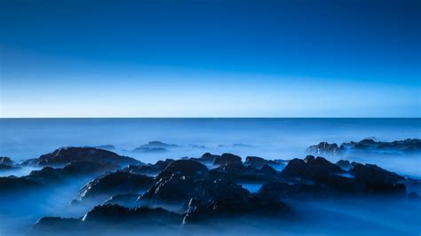 Seascape 4k Wallpaper Blue Horizon Clear Sky Ocean
