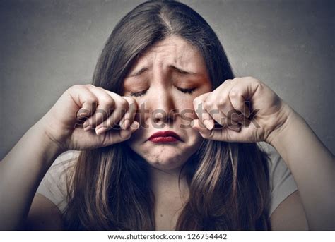 Portrait Sad Young Woman Crying Stock Photo 126754442 Shutterstock
