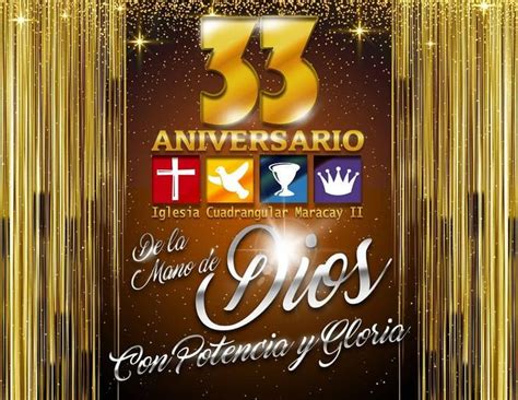 33 Aniversario 2019 Letrero De Neón Mano De Dios Cuadrangular