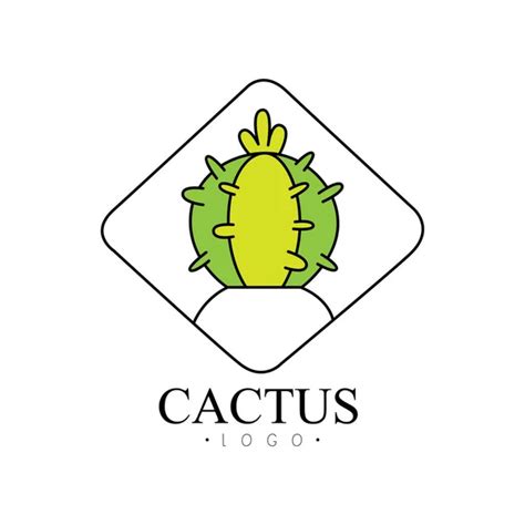 Cactus Logo Design Desert Prickly Plant Green Badge Vector
